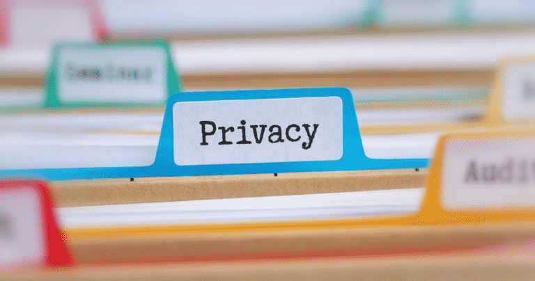 Image of folders with privacy on a tab