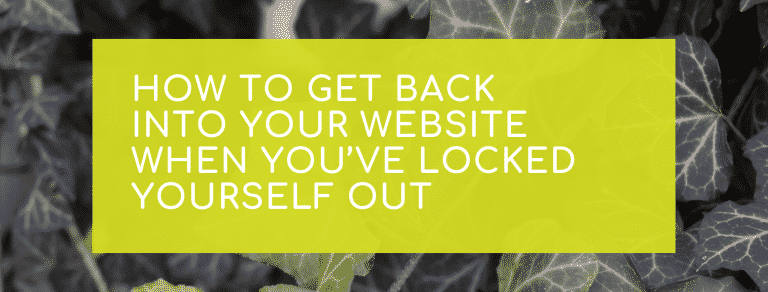 How to get back into your website when you’re locked out